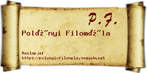 Polónyi Filoméla névjegykártya